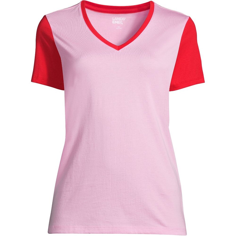 Lands End Relaxed Fit T-Shirt V Neck Short Sleeve Size XL New Without Tag